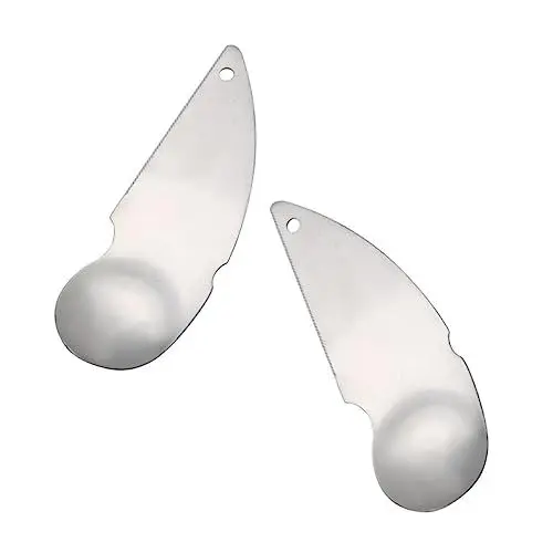 Produktbild: OKUMEYR 2sets Cutter Löffel 2-in-1 Schäler Hobel Edelstahl Für Vorbereitung 2 Stücke * 2