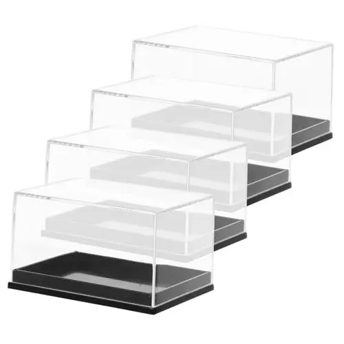 Produktbild: OKUMEYR 4er-pack Proben-aufbewahrungsboxen Vitrinen Für Mineralien Schmuck Kunsthandwerk Werkzeuge Elektronik Desktop-organizer