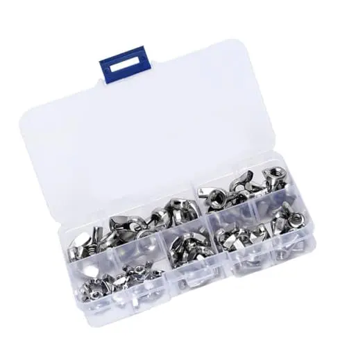 Produktbild: OKUMEYR 50-teiliges Muttern-set Aus Edelstahl – Schrauben-muttern-set Für Reparaturen Zu Hause Und in Der Werkstatt – Handwerkzeug-set Mit Aufbewahrungskoffer