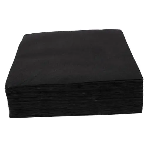 Produktbild: OKUMEYR 50 Stück Personalisierte Servietten Gästeservietten Serviettengewebe Festliche Servietten Partyservietten Abendessenhandserviette Bankette Servietten Tischservietten Papier Black