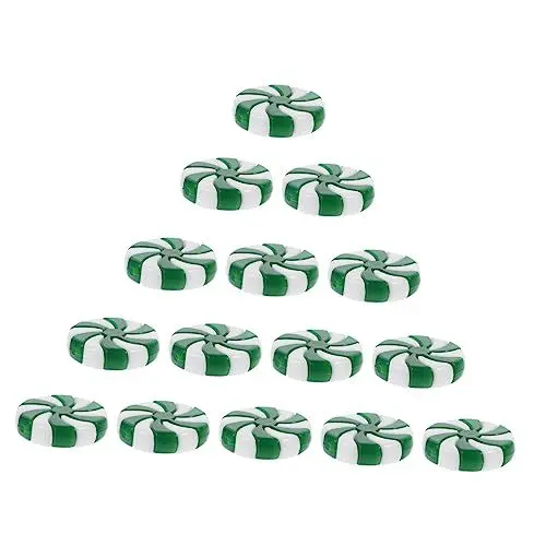 Produktbild: OKUMEYR 50 Stück Runde Acrylperlen Weihnachtsanhänger Dekoration Bastelperlen Zur Schmuckherstellung