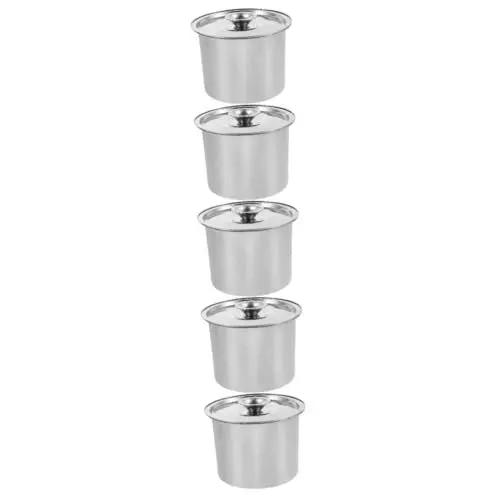 Produktbild: OKUMEYR 5St Geschmacksbecher aus Edelstahl Gewürzbehälter mit Deckel Speckbehälter Küchenversorgung edelstahlbehälter edelstahltopf Küchengerät Kaffeebohnenbehälter Rostfreier Stahl Silver