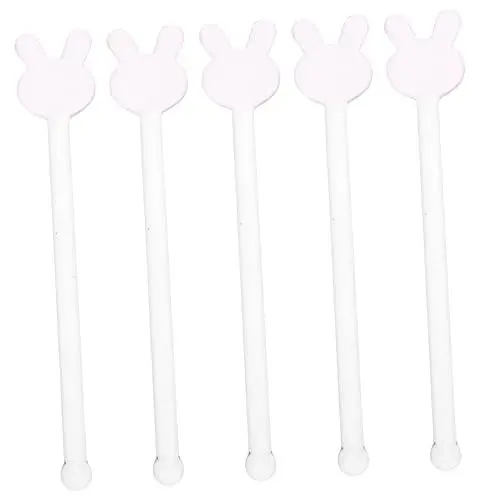 Produktbild: OKUMEYR 5stücke Teiliges Transparenter Glasrührstäbchen Mit Einzigartigem Für Cocktails Und Getränke Wiederverwendbar Und Kreativ Für Partys Und Besondere Anlässe
