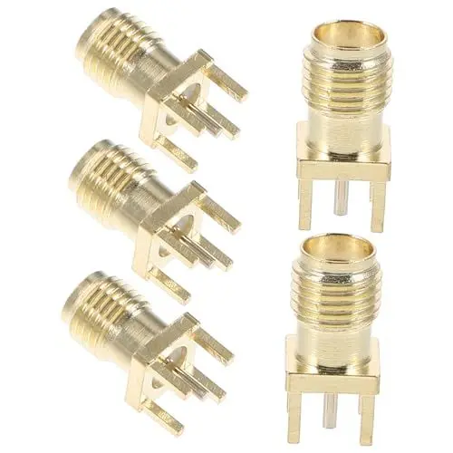 Produktbild: OKUMEYR 5er-set Koaxialstecker Für Leiterplattenkantenmontage Sma-kantenmontageadapter Hf-stecker Mit Vertikaler Bohrung Lötbar