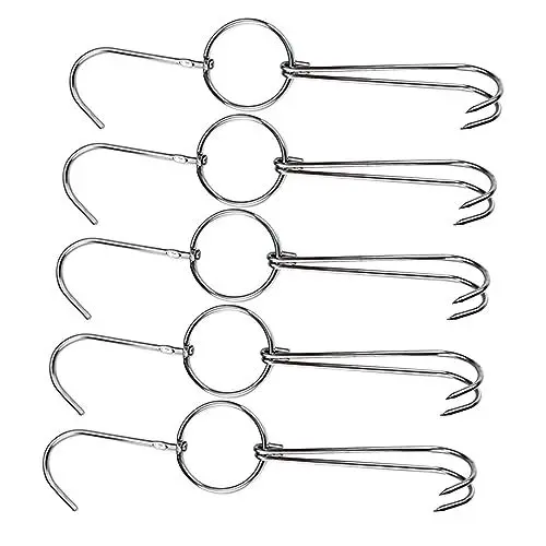 Produktbild: OKUMEYR Haken Zum Aufhängen Von 5 Stück Doppelhaken Bratenhaken Aus Edelstahl Küchenbedarf Haken Zum Aufhängen Von Schinken Fleischhaken Aus Metall Einfach Zu Installieren
