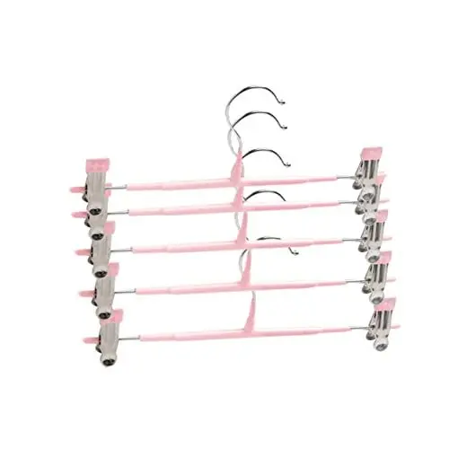 Produktbild: OKUMEYR Leichte Robuste Hosen- Und Rockbügel Mit Clips 5er-Pack Für Das Wohnheim