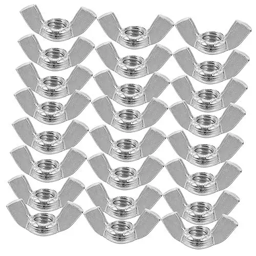 Produktbild: OKUMEYR 60st Flügelmuttern Maschinenmutter Hand Nuss Geflügelte Nuss M8 Flügelmutter Flügelmutterbefestigungen Hardware Praktisches Nussset Flügelmutterschraube Rostfreier Stahl Silver