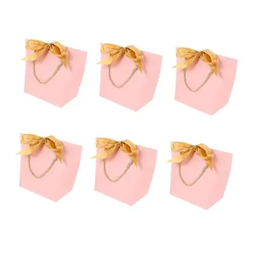Produktbild: OKUMEYR 6er Packung Einfache Einkaufstüten Aus Papier Papiertaschen Für Lebensmittel Geschenktaschen Für Freunde Und Familie Handtragetaschen Zum Verstauen