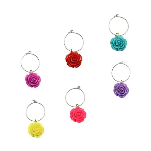 Produktbild: OKUMEYR 6St Glaskennung weinprobe weinverkostung Weinaccessoires für Familienfeste Weinaccessoires für Feiern wine lovers Charms-Marker Geschenketikett Rotweinglasmarker Glasbechermarker