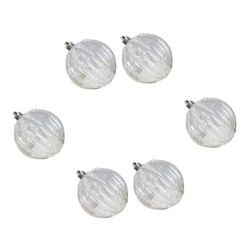 Produktbild: OKUMEYR 6 Stück Bruchsichere Glänzende Weihnachtskugeln Ornamente Dekorative Kugeln Zum Aufhängen Am Baum