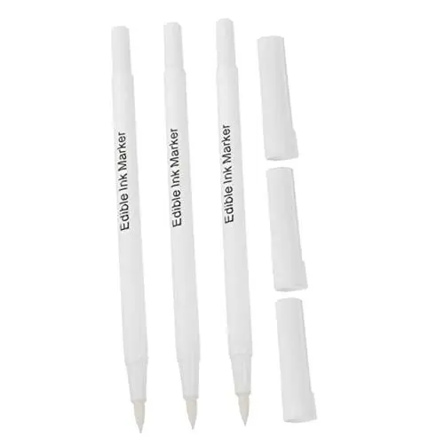 Produktbild: OKUMEYR 6 Stk Backen Pigmentierung Stift Marker Für Kuchenmalerei Stifte Zum Dekorieren Von Keksen Essbarer Markierungsstift Gebäck Glasur Kuchendekoration Lebensmittelstift Plastik Weiß