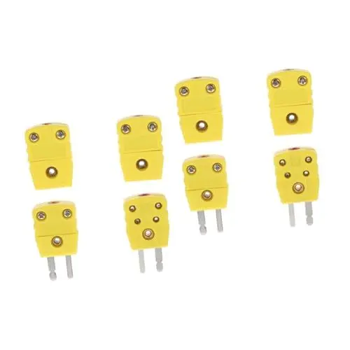 Produktbild: OKUMEYR 8 Stk Mann Und Frau Verbindung Thermoelementkabel Kabel-thermoelement-adapter 2-poliger Thermoelementstecker Steckdosen K-typ-stecker Typ k Yellow Glasfaser Gefülltes Nylon