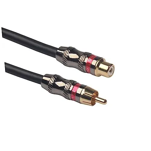 Produktbild: OKUMEYR Audio Kabel Male To Female Verlängerungskabel Doppelt Geschirmt Vergoldete Stecker für Lautsprecher Computer Tablet Robuste Verbindung Klare Übertragung Rot