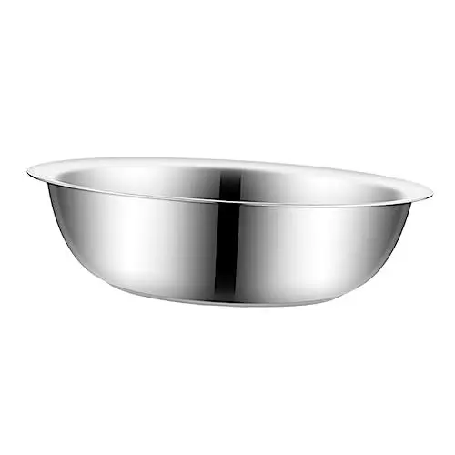 Produktbild: OKUMEYR Großes Metallbecken Dicke Spülschüssel Aus Edelstahl Für Die Küche Zum Waschen Von Gemüse Und Obst Becken Mit Flachem Boden Küchengeschirr Für Zuhause