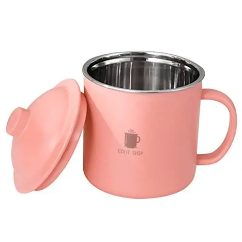 Produktbild: OKUMEYR Desktop-Kaffeetasse kaffeekanne kaffeekännchen Bierbecher für den täglichen Gebrauch Wasserbecher Kaffeebecher für den Haushalt Multifunktions-Kaffeetasse Rostfreier Stahl Rosa