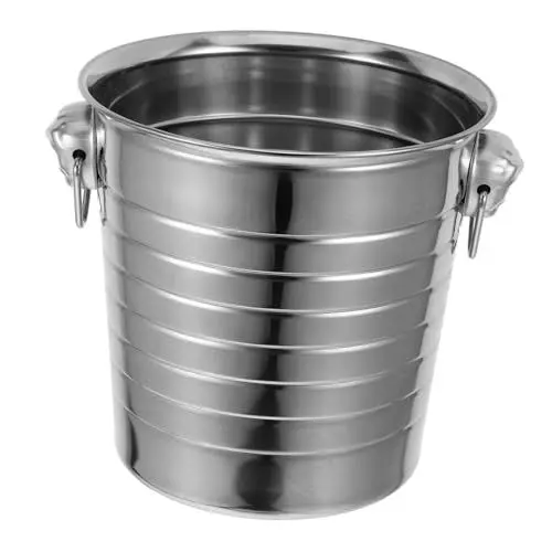 Produktbild: OKUMEYR Eisweinfass Runder Eiskübel Eiswürfelfass Cocktail-eiskübel Stangeneimer Verzinkte Wanne Weinkühler Eimer Wein Eiskübel Weinkühleimer Eiskübel Für Getränke Silver Rostfreier Stahl