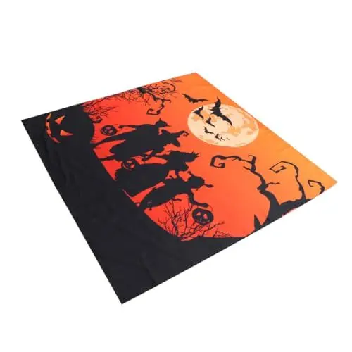 Produktbild: OKUMEYR Halloween-tischdecke Dekor Für Den Tisch Bedruckter Halloween-Tisch Esstisch Dekor Tischdecke Mit Fledermausmuster Esstischdekoration Kommodendekor Halloween-partyzubehör
