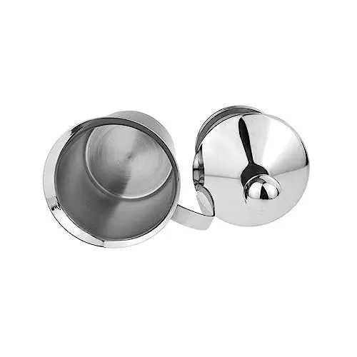 Produktbild: OKUMEYR Handgemachter Milchaufschäumer 400 Fassungsvermögen Doppelmaschen-Design Edelstahl für Shop Home