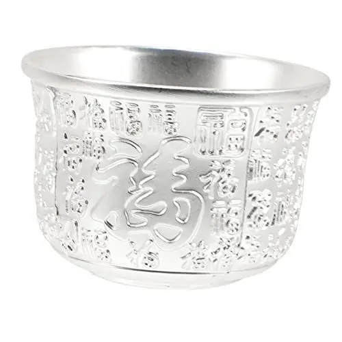 Produktbild: OKUMEYR Hausversorgung Retro-tasse Kleiner Schnapsbecher Traditionelle Teetassen Schnapsgläser Buddha Opferschale Wiederverwendbarer Weinbecher Multifunktions-teetasse Zinklegierung Silver