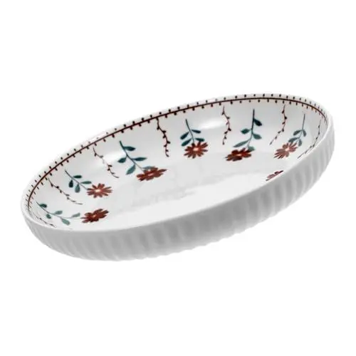 Produktbild: OKUMEYR Essteller Aus Keramik Japanisches Blumenmuster Für Salat Pasta Dessert 19 Cm Großes Fassungsvermögen Glattes Sicheres Material