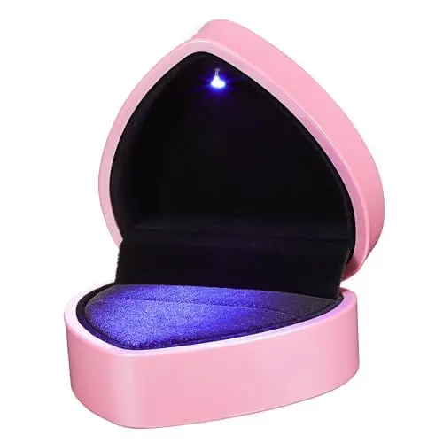 Produktbild: OKUMEYR Herz-box Mit -licht Schmuck-display- Für Verlobung Hochzeit