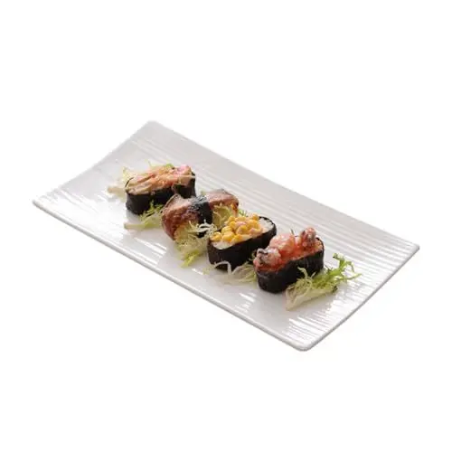 Produktbild: OKUMEYR Rechteckige Brotbackform Aus Keramik Steakteller Sushi-teller Brotbackform 25 4 Cm Weiß Westliche Speisen Zufällige Farbe