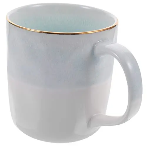 Produktbild: OKUMEYR Kaffeetasse aus Keramik mit goldenem Rand elegante Teetasse für die Inneneinrichtung Latte-Tasse Espressotassen Tassen
