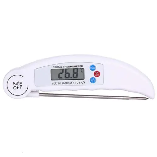Produktbild: OKUMEYR Klappthermometer Fleisch digital Lebensmittelthermometer für die Küche kitchen thermometer küche thermometer Digitales Fleischthermometer Digitalthermometer für die Küche Plastik
