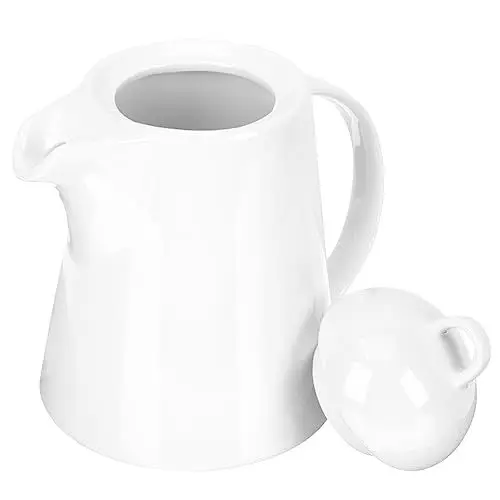 Produktbild: OKUMEYR Kaffeegläser Milchkännchen Rote Wasserkocher Kaffeekanne Milk Jug Kaffemaschinen Kaffeepadmaschine Kleine B07c73kf5q Hausversorgung Wassertopf Aus Keramik Weiß Porzellanfarbe Spülmaschinenfest