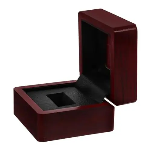 Produktbild: OKUMEYR Ringbox Mit Transparentem Fenster Holz Schmuckbox Für Ringaufbewahrung Präsentationsbox Für Champion-ringe Sicher Und Stabil