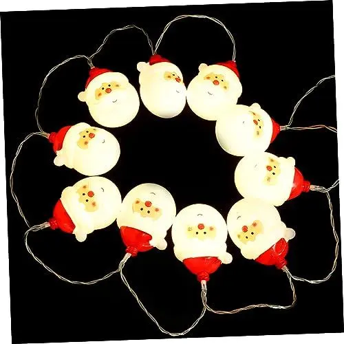 Produktbild: OKUMEYR Lichterkette Mit Weihnachtsmann-design 1,5m 10leds Batteriebetrieben Für Hintergrunddekoration Weihnachtsbaumbeleuchtung Und Feiertagschmuck
