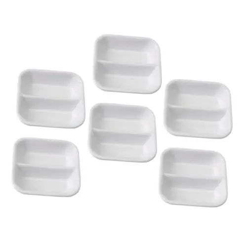 Produktbild: OKUMEYR Gewürzteller-set Im Japanischen Stil 6-teilig Reines Weiß Keramik Snackschale Kompakt Sicher Zum Grillen