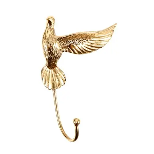 Produktbild: OKUMEYR Taubenhaken aus Messing regenschirm schirmchen cap rack the bettvorhang bequemer Aufhänger Balkonaufhänger für den Außenbereich einzigartiger Haken Wandhaken aus Metall Golden