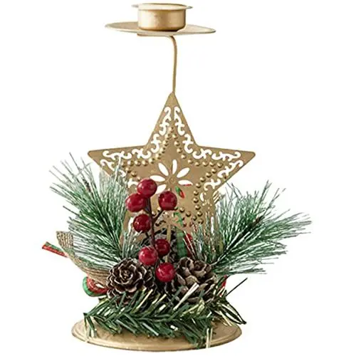 Produktbild: OKUMEYR Weihnachtskerzenhalter Dekorativer Kerzenständer Weihnachtsdeko Teelichthalter Für Party Und Tischdekoration Weihnachtskrippe Design