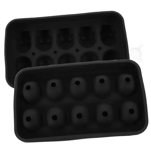 Produktbild: OKUMEYR eiswurfel behälter eiswürfelschale eiswuerfelbehaelter party sachen kühlschtrank Bar-Eiswürfelformen Eisgitterhersteller Formen für Eiswürfel Eisform für die Küche Kieselgel Black