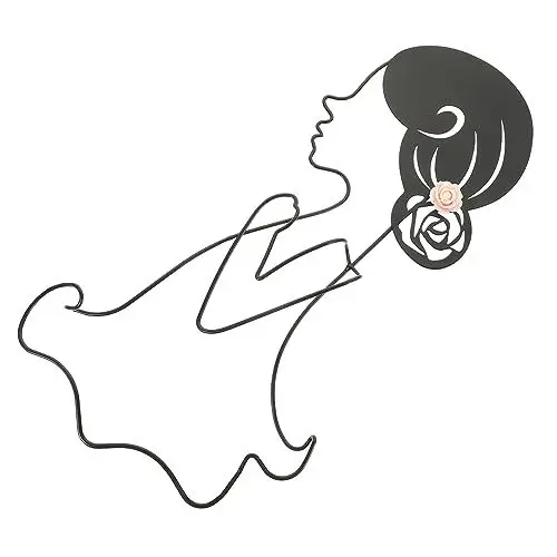 Produktbild: OKUMEYR Metall- - Mädchen- -kunst Eisen-wandbehang Dekoratives Lagerregal Für Wohnzimmer