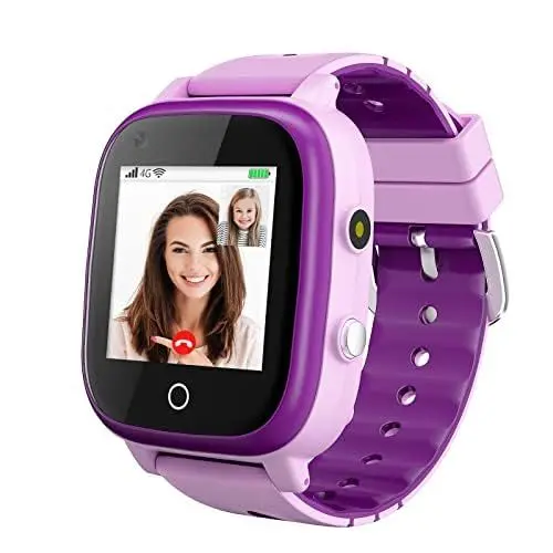 Produktbild: OKYUK 4G Kinder smartwatch, smartwatch Kinder mit GPS und Telefon,Armbanduhr Kinder Junge mädchen,mit Video Phone Call, Nachrichten, Schulmodus, SOS-Funktion, Kamera und Schrittzähler (T5 Lila)
