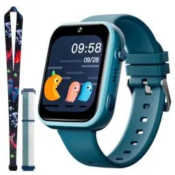 Produktbild: OKYUK T45 Smartwatch Kinder, 4G Kinder smartwatch, GPS Tracker Kinder,Armbanduhr Kinder Junge,kinderuhr mit Video Phone Call, Nachrichten, Schulmodus, SOS-Funktion, Kamera und Schrittzähler (Grün)