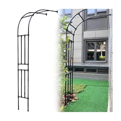 Produktbild: O·Lankeji Rosenbogen Halbrund, Gartenbogen Metall für Kletterpflanzen, Metall Halbbögen Torbogen Garten, Rosenbogen Metall, Rosenbögen 120CM 150CM 180CM 220CM 240CM 260CM 300CM(120x240cm/3.9x7.9ft)