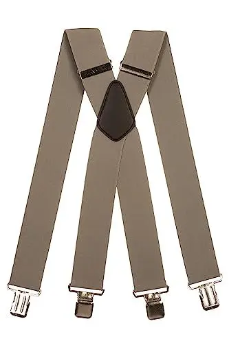 Produktbild: Olata Hosenträger Herren/Breite Hosenträger X-Form mit überkreuzten Riemen - 5 cm. Grau