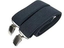 Produktbild: Olata Hosenträger mit 3 Clips für Herren/Damen - 3.5cm. Schwarz