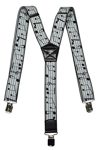 Produktbild: Olata Y-Hosenträger Unisex mit Musik-Mustern – 3,5 cm. Noten