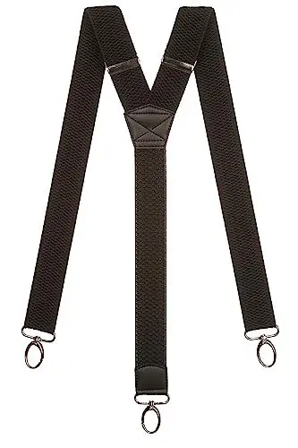 Produktbild: Olata Y Hosenträger mit Karabinerhaken – Frauen- und Herren Hosenträger – 4 cm. Schwarz