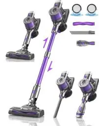 Produktbild: OLAYMEY Akku Staubsauger 6 in 1 Staubsauger Kabellos 30000Pa 300W Akkusauger mit LED-Licht Wandhalterung bis zu 40Min. Laufzeit, Kabelloser Staubsauger Perfekt für Hartboden Teppich Auto Tierhaare