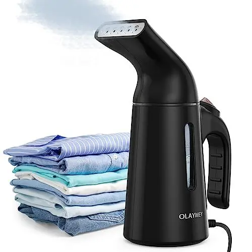 Produktbild: OLAYMEY Steamer Dampfglätter GY169, Dampfbügeleisen Kleidung Steamer Fast Wrinkle Remover, Dampfbürste Faltenentferner Kleingeräte Verwendbar für Reisen, Büro und Zuhause, Schwarz