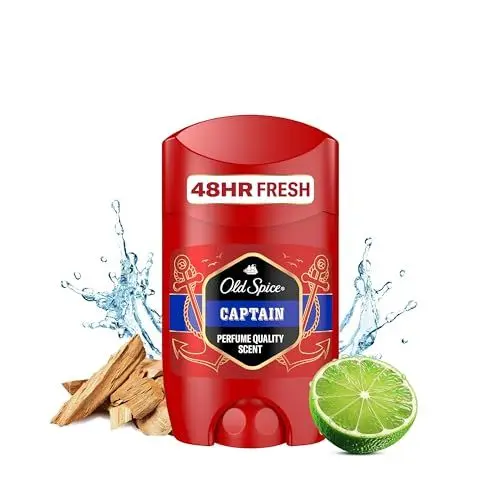 Produktbild: Old Spice Captain Deostick für Männer 50 ml, 24/7 Frischhh bei täglicher Anwendung, langanhaltender Duft in Parfumqualität, Schutz vor Gerüchen, Ohne Aluminiumsalze, unsichtbar auf Schwarz und Weiß