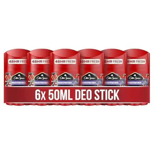 Produktbild: Old Spice Nightpanther Deostick für Männer, 6x50 ml, 24/7 Frischhh bei täglicher Anwendung, Duft in Parfumqualität, Schutz vor Gerüchen, 0 Prozent Aluminiumsalze