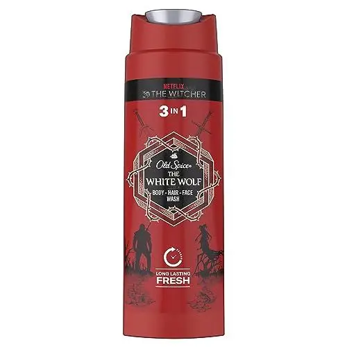 Produktbild: Old Spice The White Wolf Duschgel und Shampoo für Männer, The Witcher Limited Edition, 3-in-1 Körper-Haare-Gesicht, Langanhaltende Frische, 250ml
