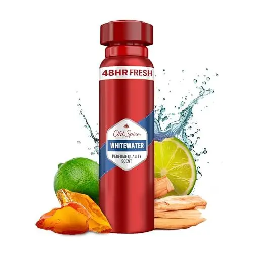 Produktbild: Old Spice Whitewater Deodorant Körperspray für Männer (150 ml), Herren, 48 h Frische, 0 % Aluminiumsalze, keine weißen Rückstände und gelben Flecken