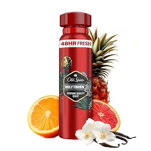 Produktbild: Old Spice Wolfthorn Deodorant Körperspray für Männer (150 ml), Herren, 48 h Frische, 0 % Aluminiumsalze, keine weißen Rückstände und gelben Flecken